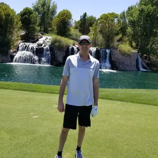 Phippsy at one of the water features