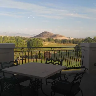 Balcony view from the wine room.