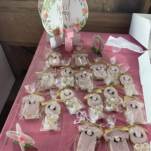 Baby shower blush, gold and navy sugar cookies