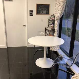 Small seating area to enjoy your sweet!