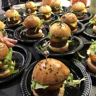 Waygu beef sliders with black truffle shavings