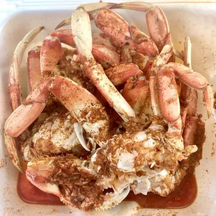 crab legs in sauce