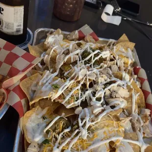 Delicious chicken nachos