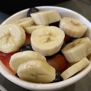 Side of fruit that came with the Belgian waffle