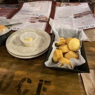 Mini cornbread with honey butter