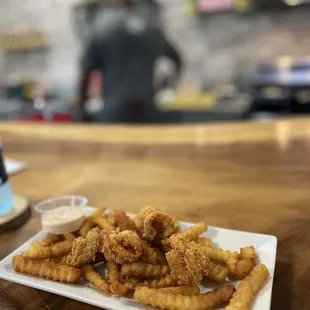 Shrimp and fries; aioli was bomb