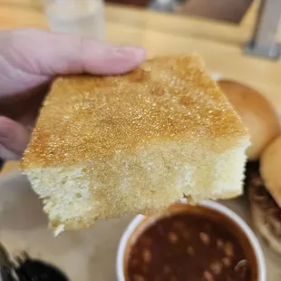 $3 Corn Bread - Drenched in honey. So delicious