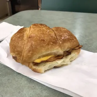 Bacon egg and cheese croissant