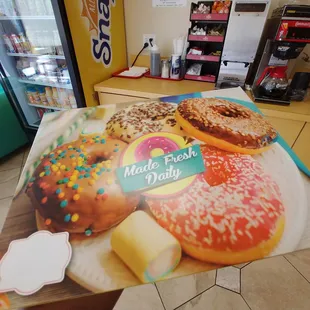 a display of doughnuts