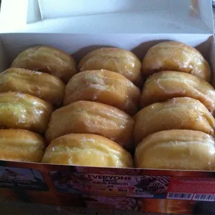 a box of glazed donuts