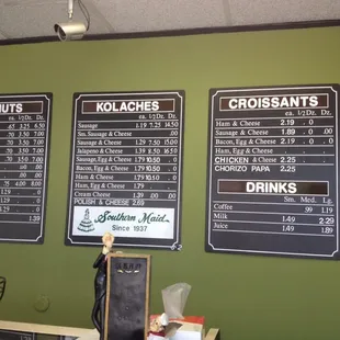 Menu board