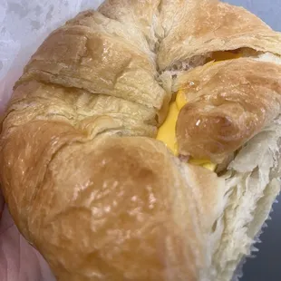 Ham Egg &amp; Cheese croissant