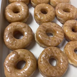 Dozen glazed donuts