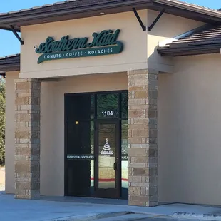 the front of the building