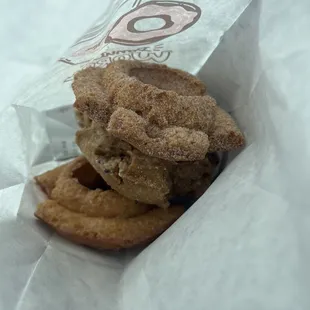 Old fashion donuts (cinnamon sugar, blueberry, &quot;plain&quot; but it&apos;s more like glazed)