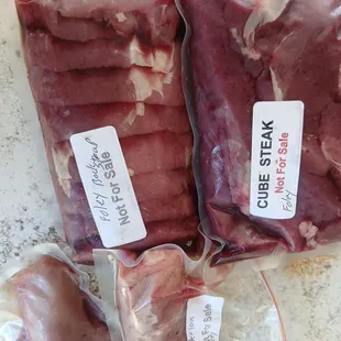 Silverskin on backstrap and deer fat on cube steak