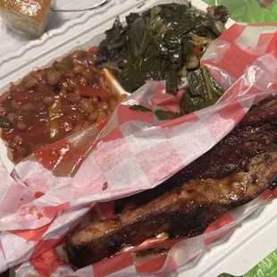 Ribs, Collard Greens &amp; Baked Beans