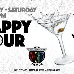 Happy Hour Tuesday-Saturday 4pm-9pm