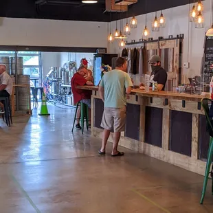 The tap bar showcasing the tank room behind.