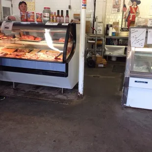 the inside of a deli