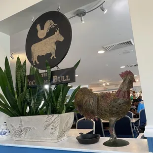 Decor next to booth