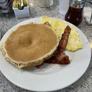 2 Eggs, 2 Pancakes & 2 Strips of Bacon