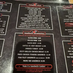menu