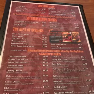 menu