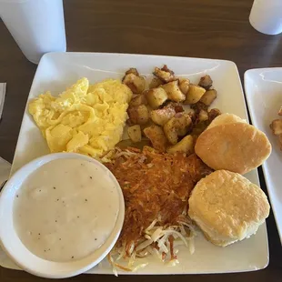 Highly recommend the potatoes (seasoned perfectly) and the biscuits with gravy.