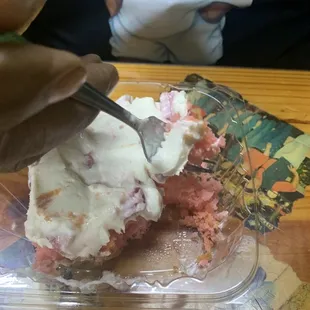 Hubby had the strawberry cake it was really tasty