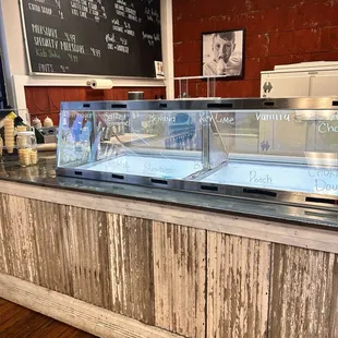 Ice cream shop also inside