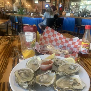 a plate of oysters