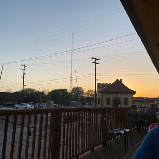 Train station and sunset.