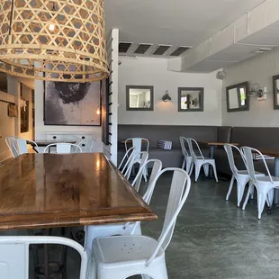 Love the decor and farm tables