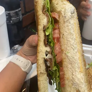 Chicken Salad Club Deli Sandwich   Get it grilled, on sour dough w/ creamy chx salad