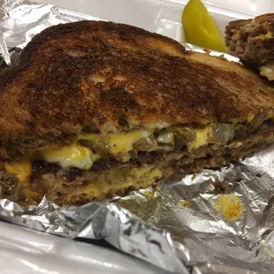 This Patty Melt is so good. A little mayo and mustard to kick the flavors up a bit