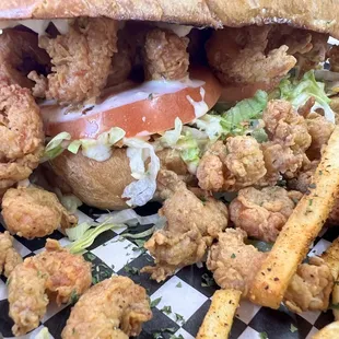 a chicken sandwich and fries