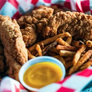 chicken wings and fried chicken, food