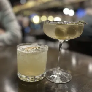 Martini, mezcal margarita.