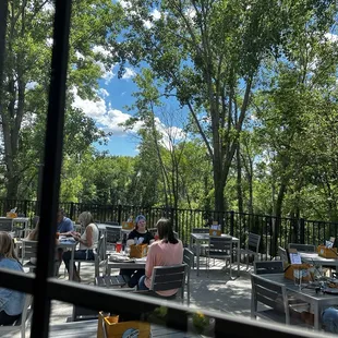 Outdoor seating on a beautiful sunny day