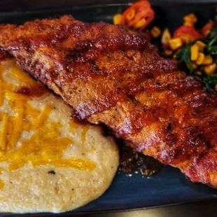 Cornmeal fried catfish and grits