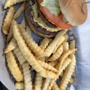 Pimento cheese double burger