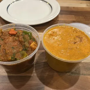 Kadai Veg &amp; chicken tikka masala