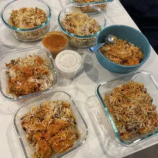 Chicken 65 Biryani - Family After being split into containers