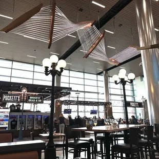 Sitting inside Southern Steak &amp; Oyster in the Nashville airport. So bright and airy!