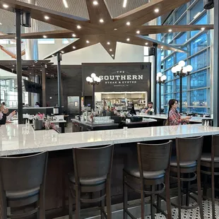 The bar area at Southern Steak &amp; Oyster.