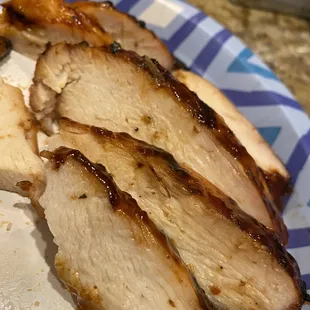 Plain chicken we put a bbq rub on.