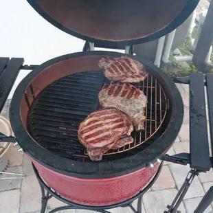 Bone-In Ribeye + Kamado Joe 700+ degree sear = look at those delicious grill marks :)