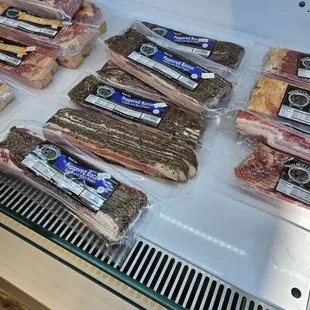 a variety of meats on display