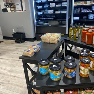 shelves of food and condiments